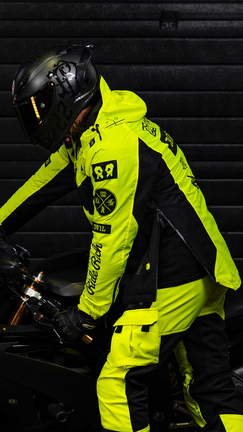 Ride Rich Concord V2 Flow Mesh Armoured GP Anorak Motorcycle Jacket - Yellow